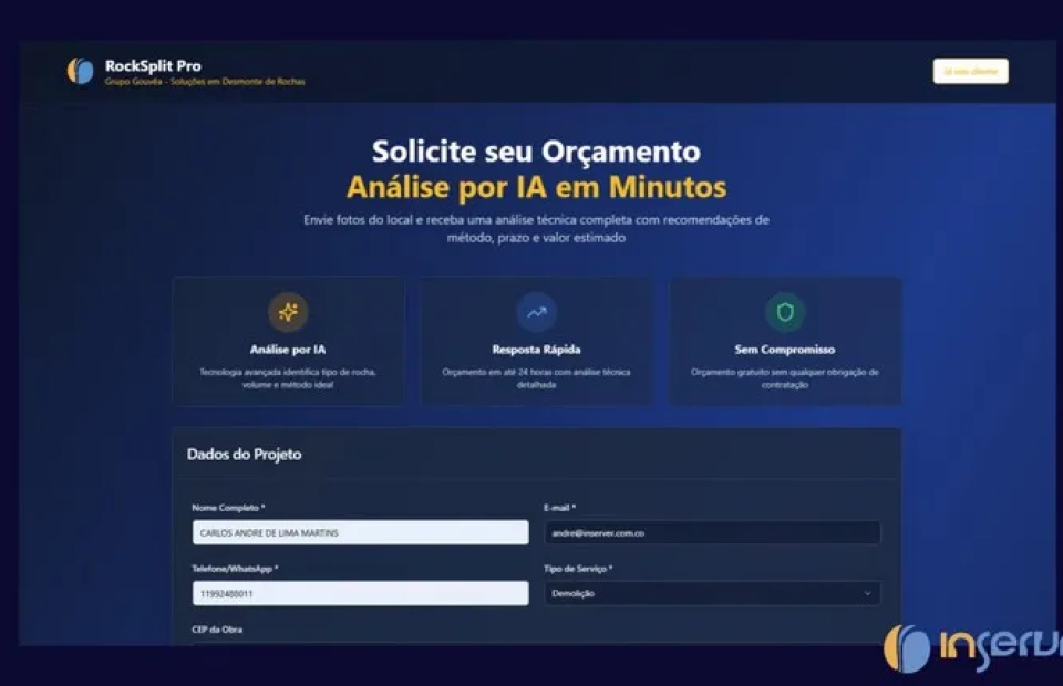Gestão integrada com Inserver RockSplit